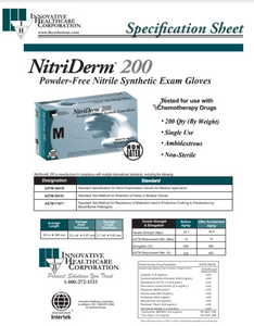 NitriDerm Powder Free Nitrile Synthetic Exam Gloves - Medium - ONE CASE 2,000 Gloves (200x10)
