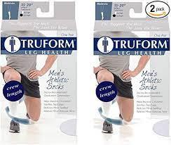 TRUFORM Men's Athletic Socks Large White (1933 Moderate Compression)