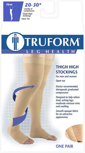 TRUFORM Medical Compression Stockings Thigh High Large Beige (0868 Firm Compression)