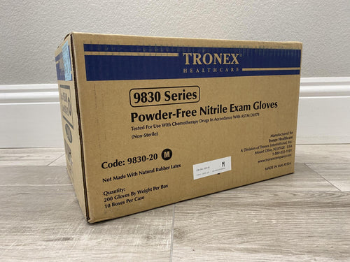 Tronex Medium Powder Free Nitrile Exam Gloves (9830-20 Series) - ONE CASE 2,000 Gloves (200 x 10)