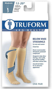 TRUFORM Medical Compression Stockings Knee High Medium Black (8875 Moderate)