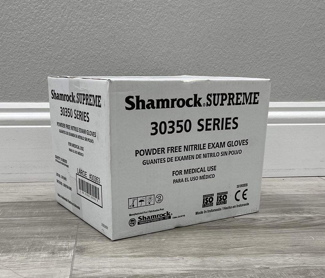 Shamrock Supreme - Nitrile Powder Free Examination Gloves - Large - ONE CASE 1,000 Gloves (10x100)