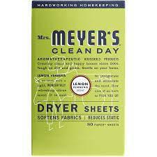 Mrs. Meyer's Clean Day Lemon Verbena Dryer Sheet 80 Sheets