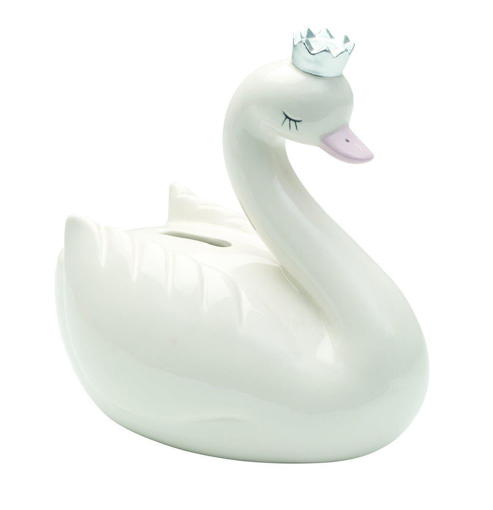 Elegant Baby Ceramic Swan Baby Bank
