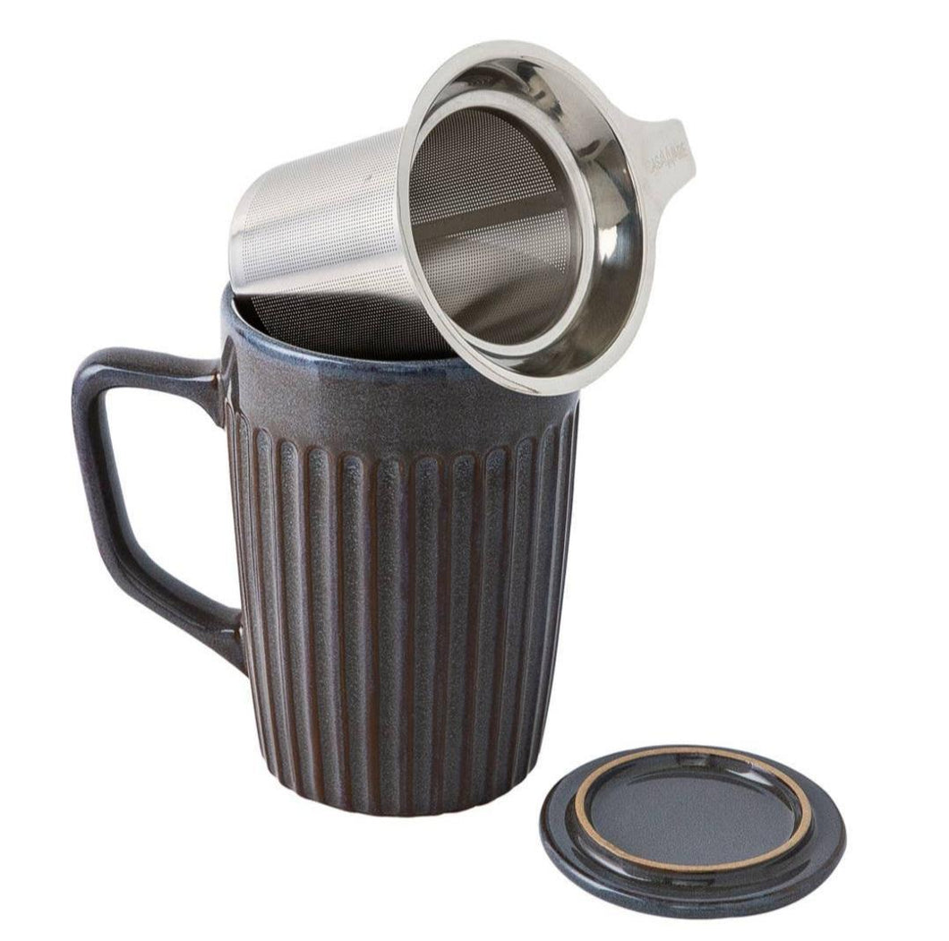 CASAWARE Tea Infuser Mug Lava Grey 18oz